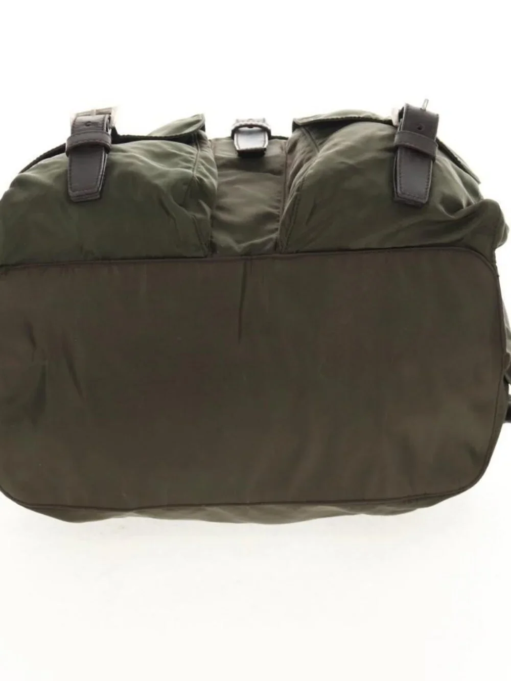 PRADA Backpack Nylon Khaki Silver Auth 157774
